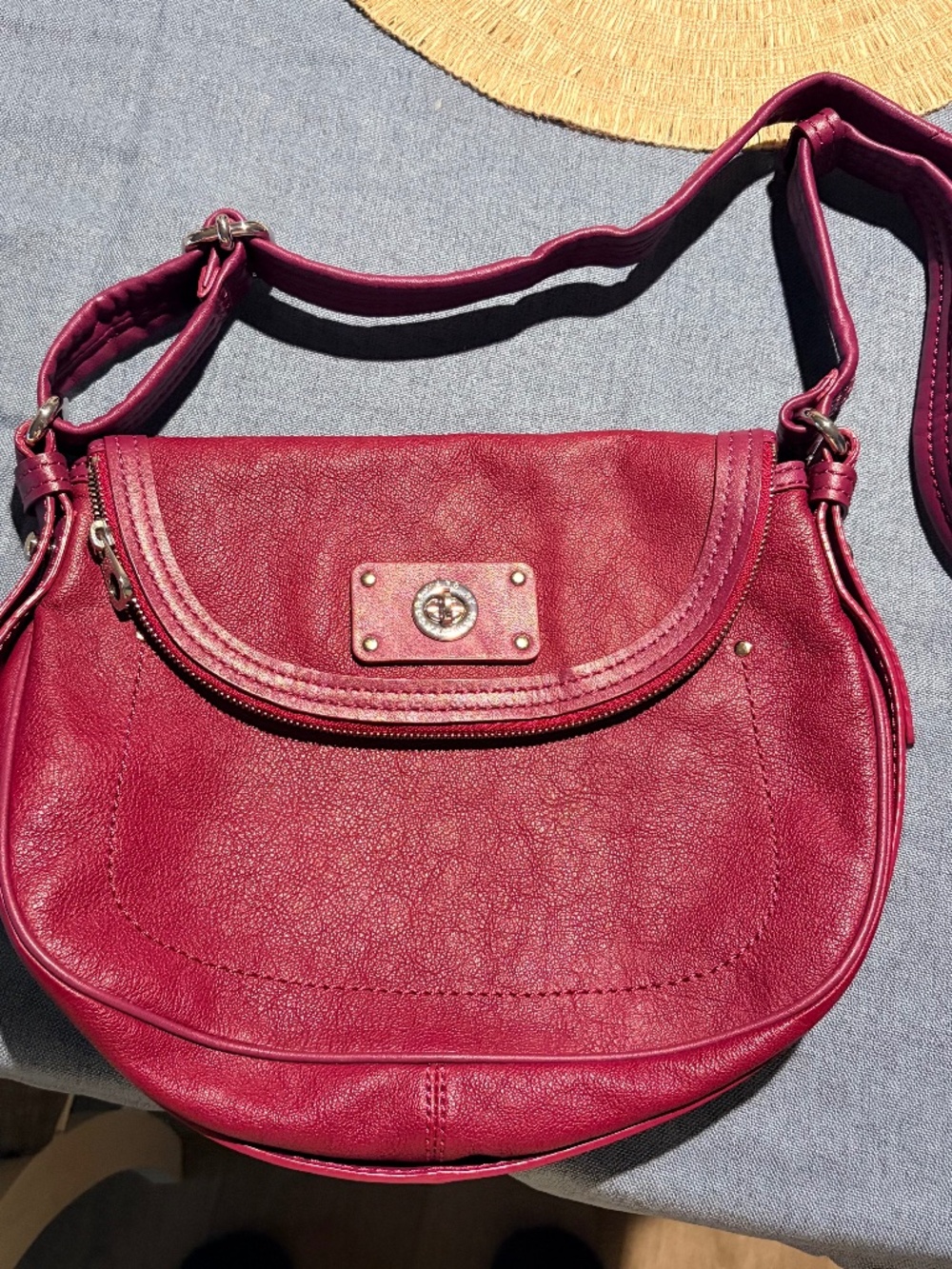 Marc By Marc Jacobs Classic Q Natasha Deep Burgundy Leather Shoulder Bag